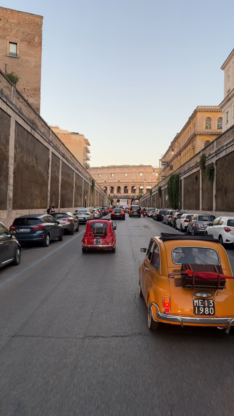 Vintage Fiat 500 in the streets of Rome